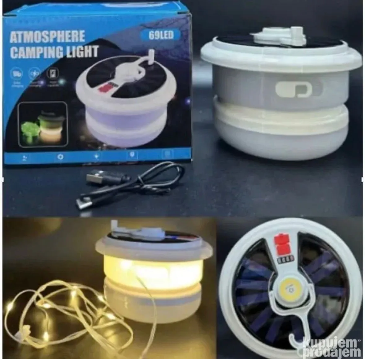 Lampa kempingowa Atmosphere 69LED solarna z RGB