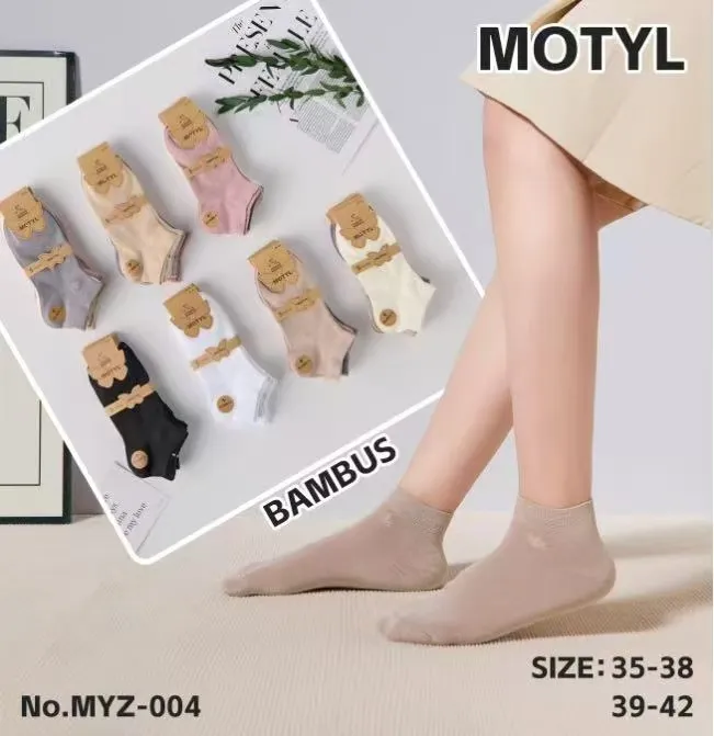 Motylkowe Skarpetki Bambusowe Damskie 35-42 Mix Kolorów