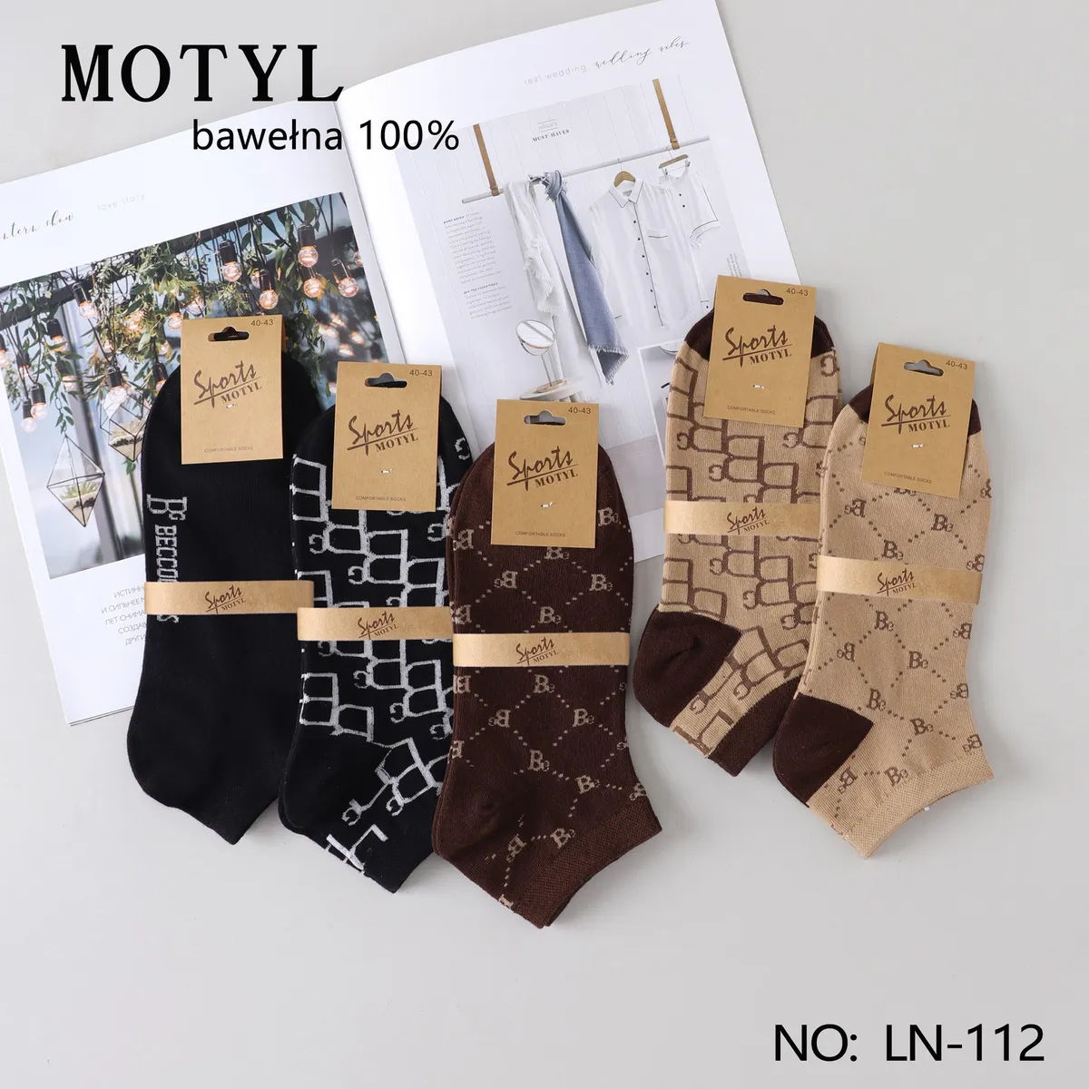 Skarpetki Sports Motyl 100% Bawełna Rozmiar 40-43