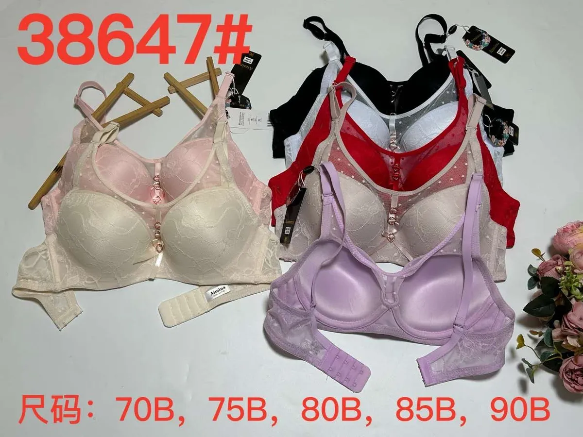 Biustonosz push-up koronkowy damski 70B-90B wielokolorowy