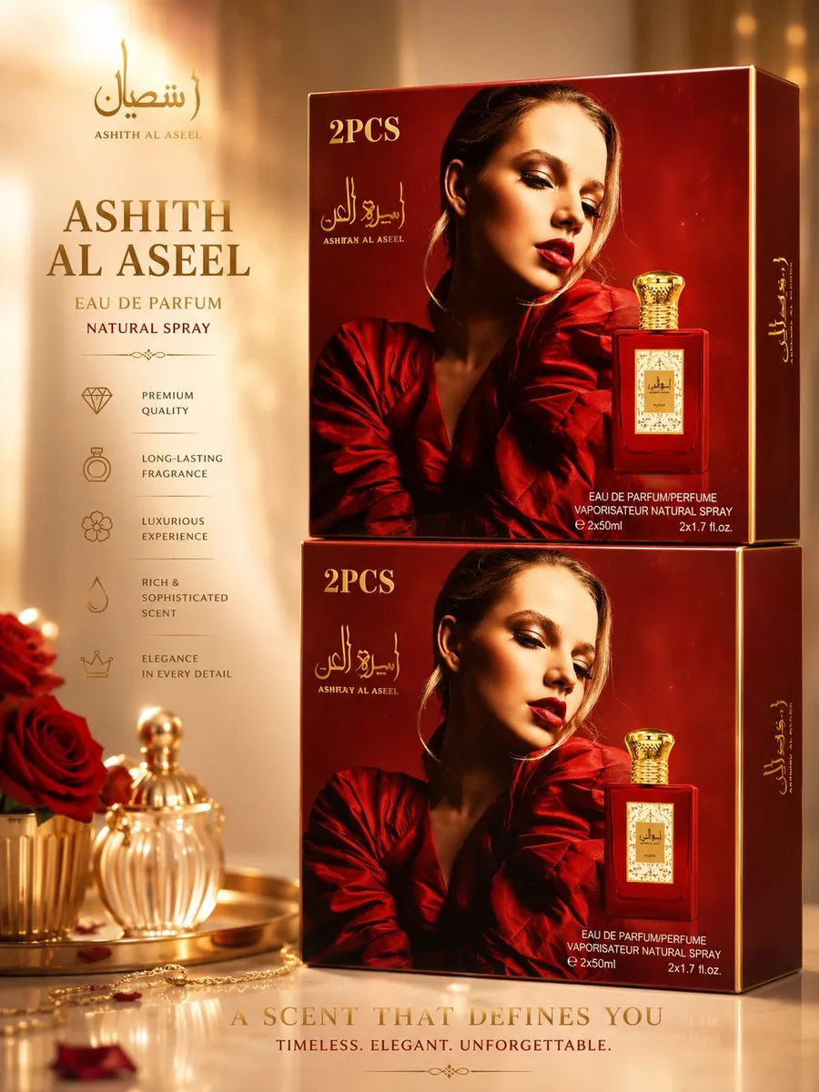 Ashith Al Aseel Eau de Parfum Zestaw 2x50ml Czerwony