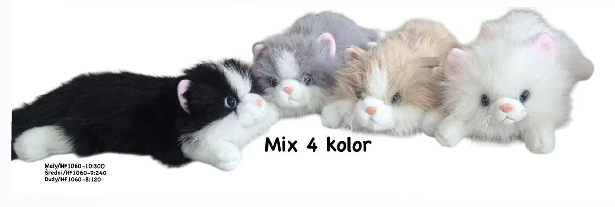 Maskotka kot 40cm Mix 4 kolory pluszowa