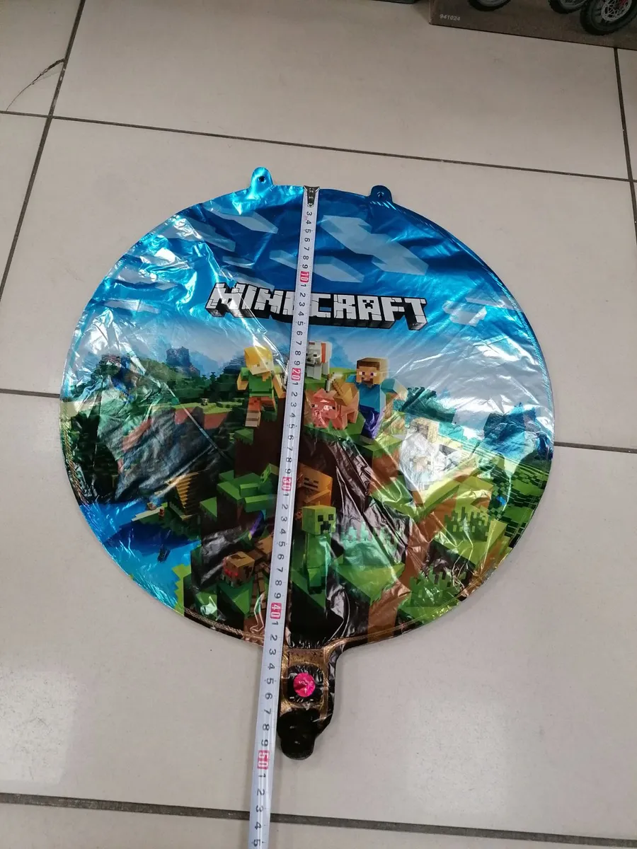 Balon foliowy Minecraft niebieski 90cm z pałąkiem