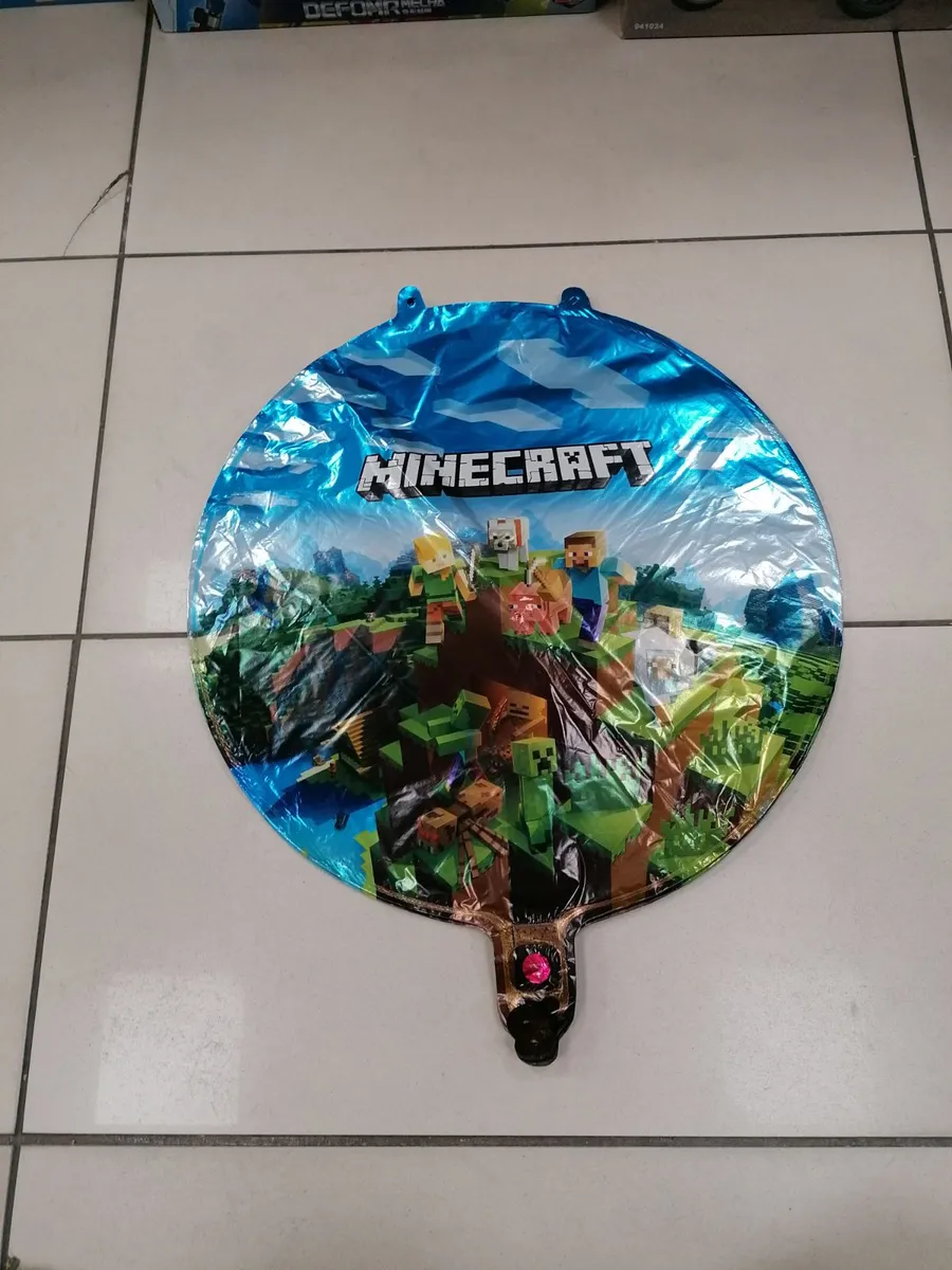 Balon foliowy Minecraft niebieski okrągły 45cm