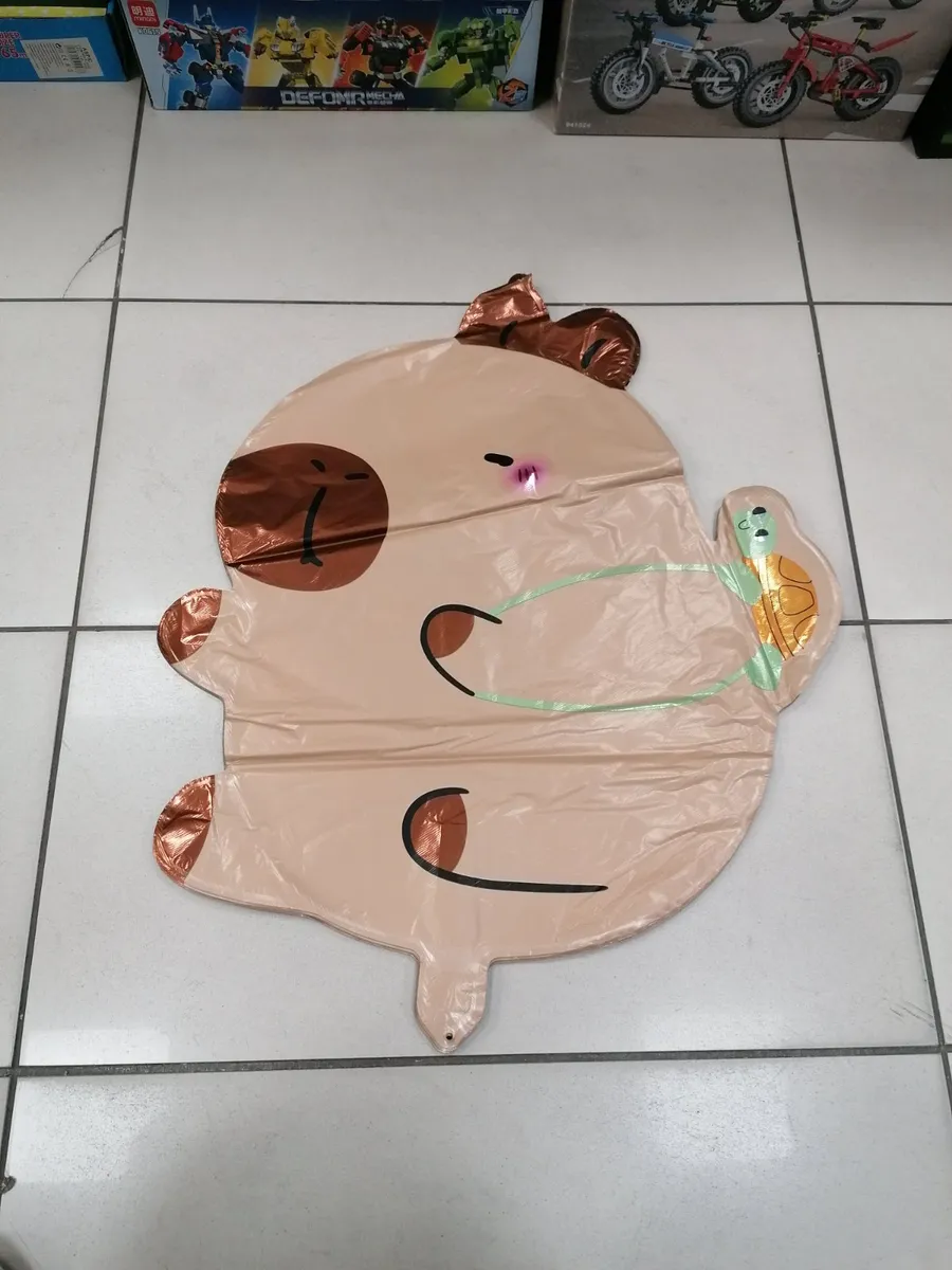Balon foliowy pies z żółwiem beżowy 80cm