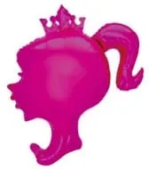 Balon foliowy Barbie różowy profil z koroną