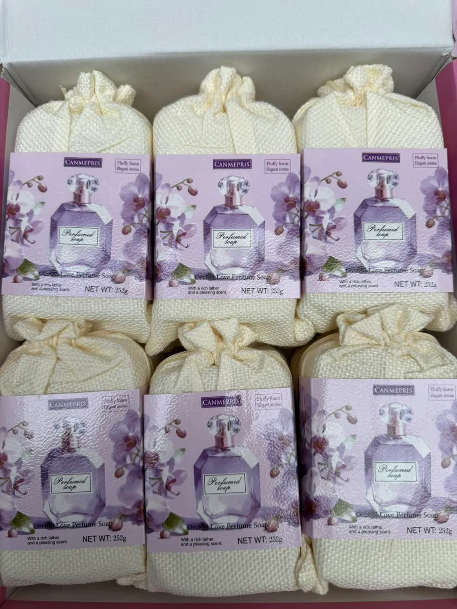 Mydło Cannpris Orchid Love Perfume 25g fioletowo-białe