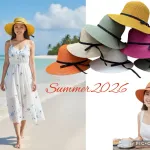 Kapelusz słomkowy damski Summer 2026 z czarną wstążką