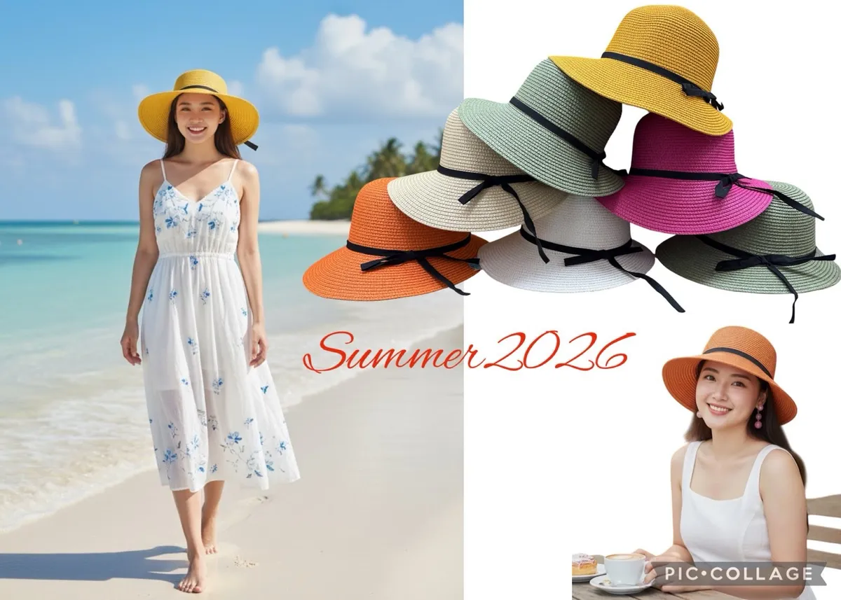 Kapelusz słomkowy damski Summer 2026 z czarną wstążką