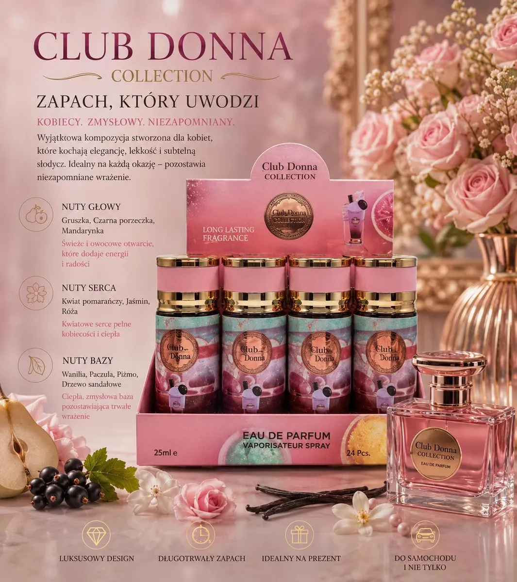 Club Donna Mgiełka do ciała 25ml nuty kwiatowe