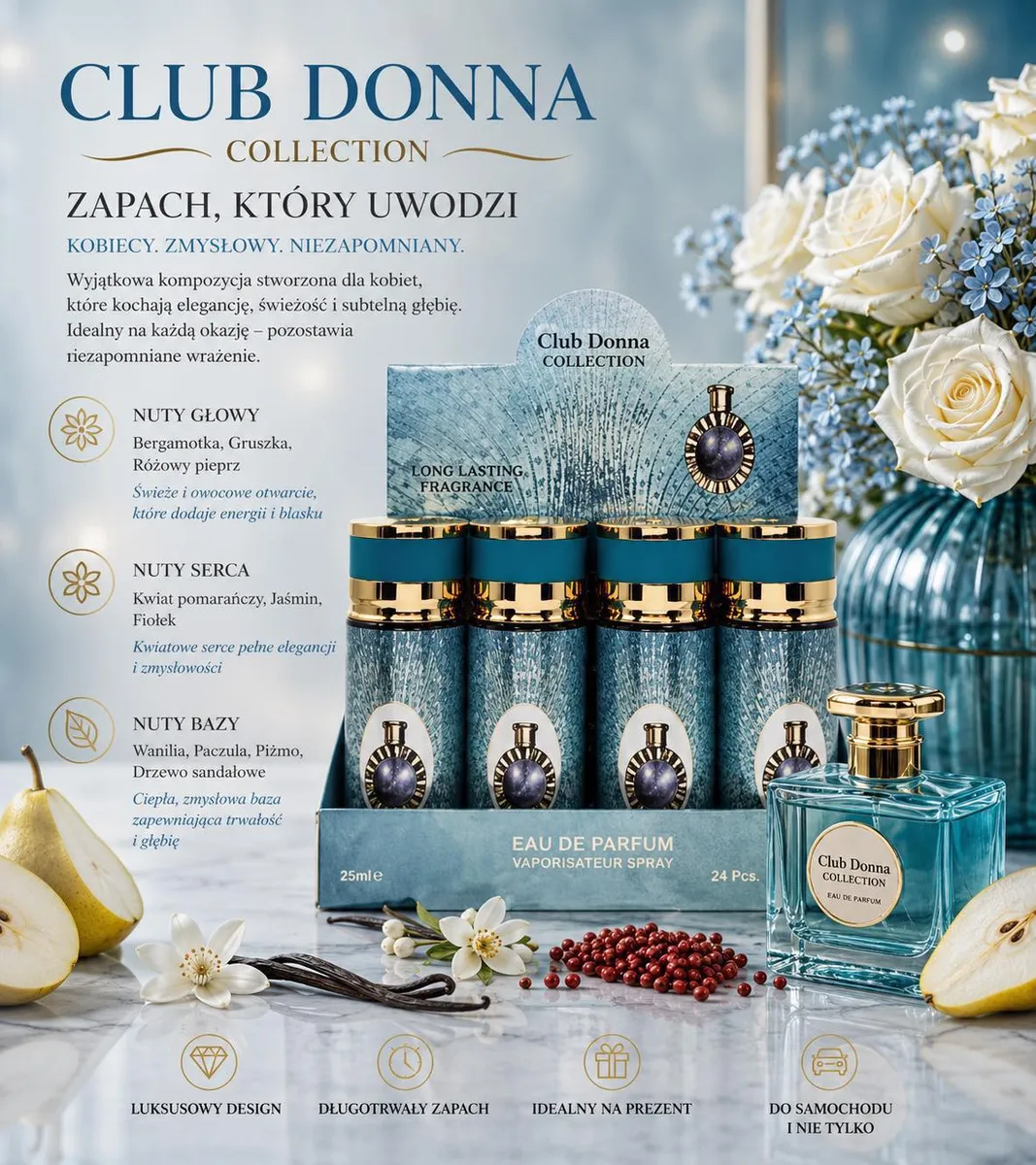 Club Donna EDP Mgiełka do Ciała Niebieska 25ml