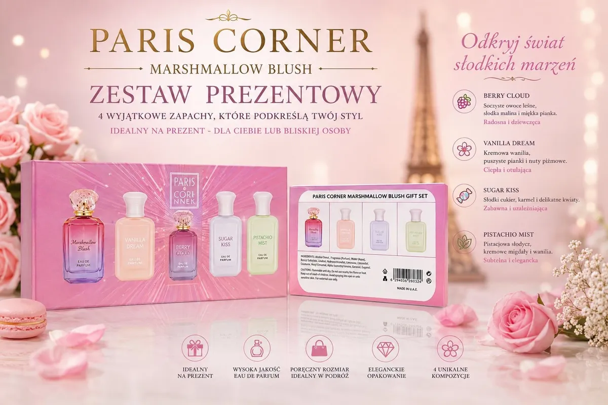Paris Corner Marshmallow Blush Zestaw 4 Perfum Różowy