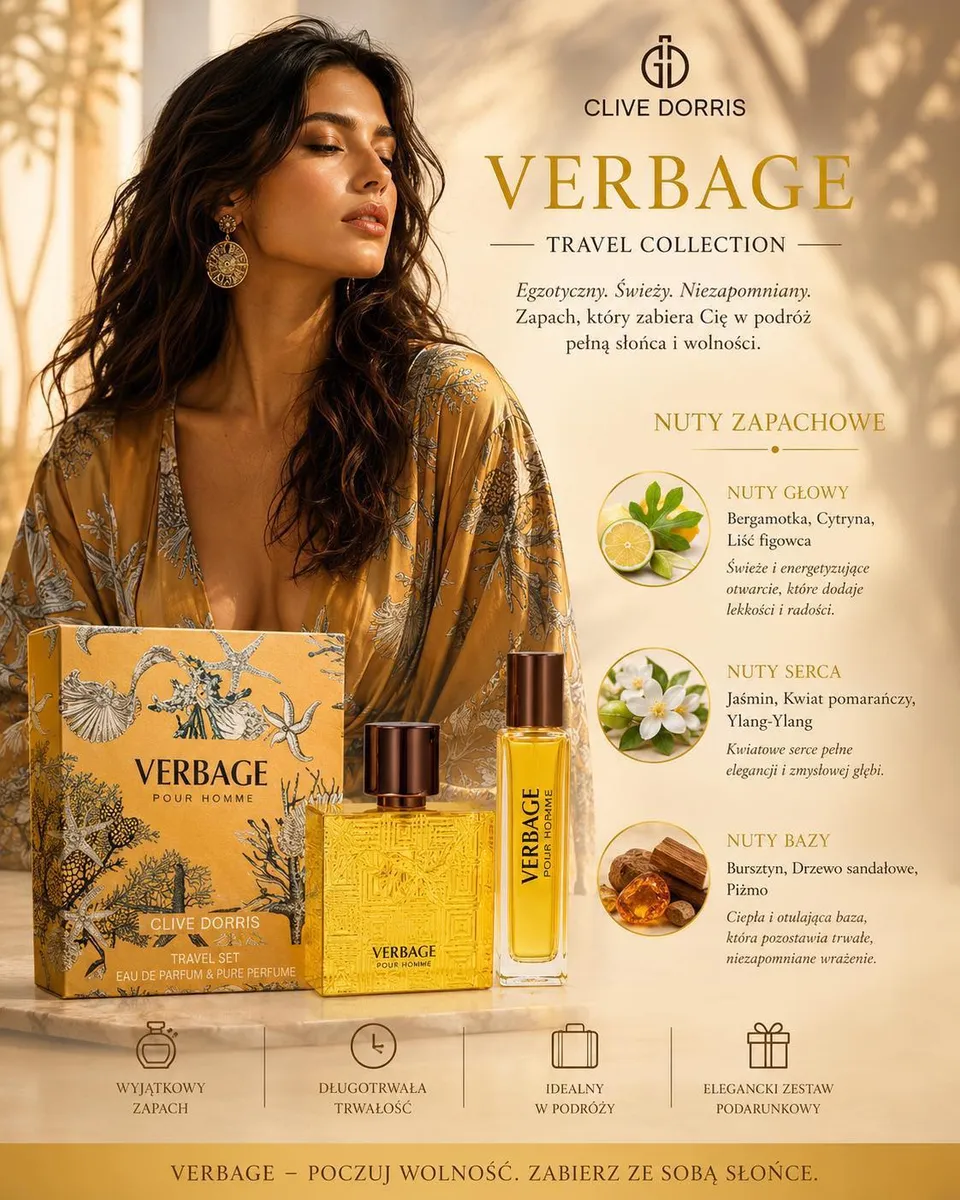 Zestaw perfum męskich Clive Dorris Verbage 50+20ml
