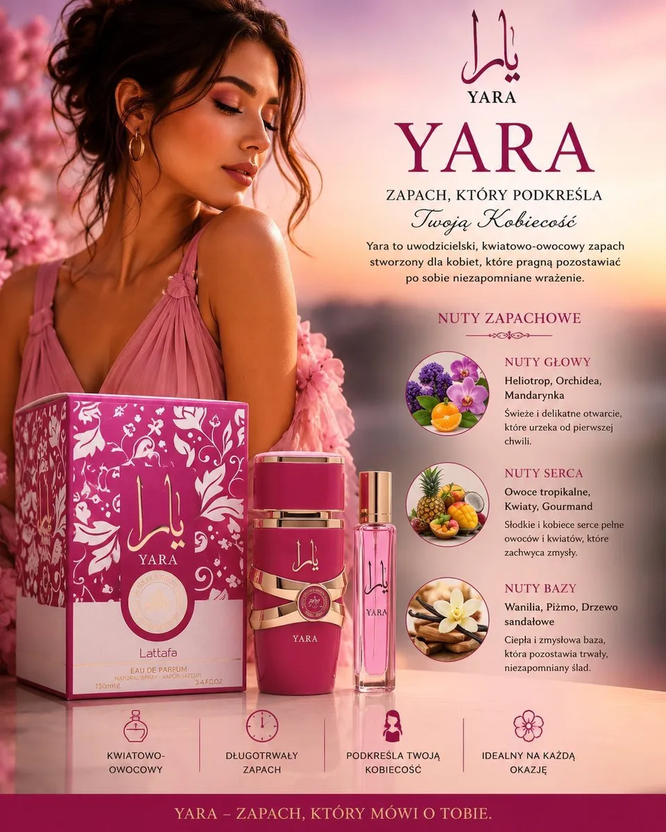 Lattafa Yara Candy EDP zestaw 50+20ml kwiatowo-owocowy