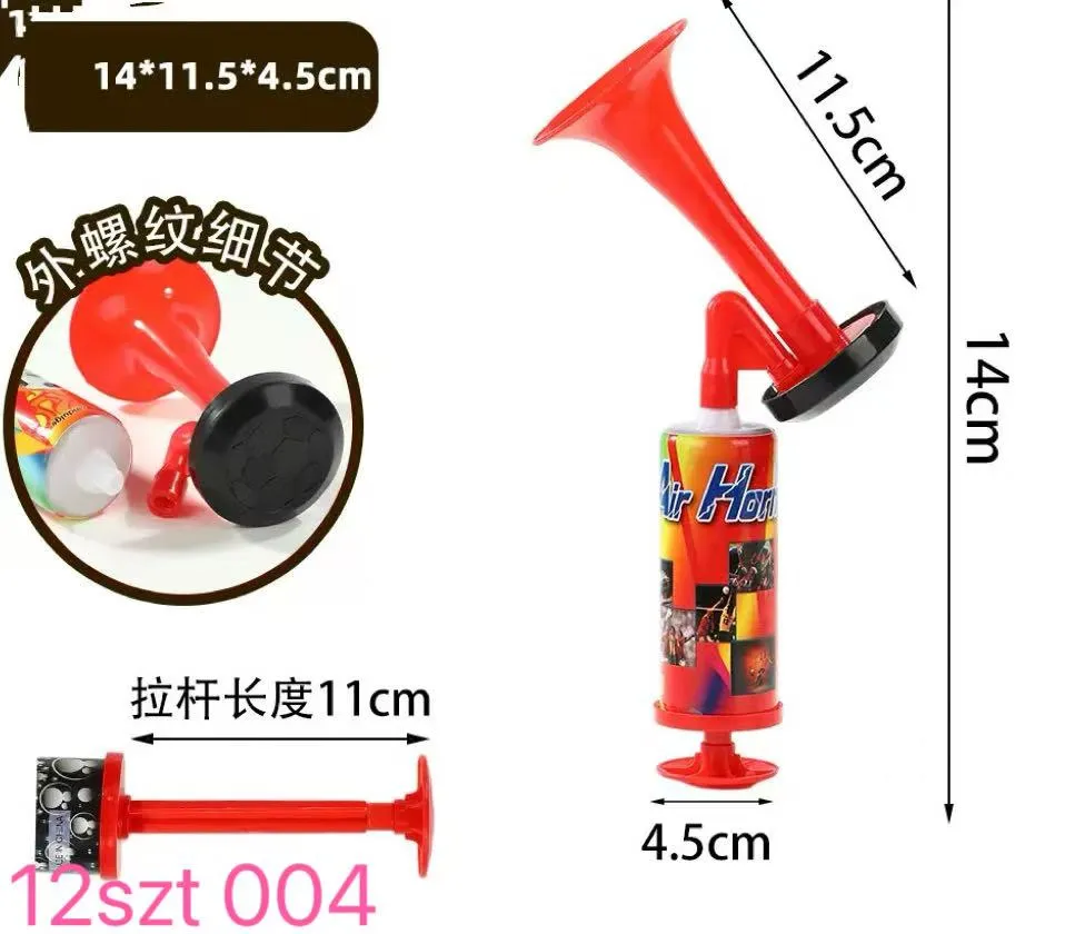 Trąbka dmuchana Air Horn czerwona 14x11.5x4.5cm