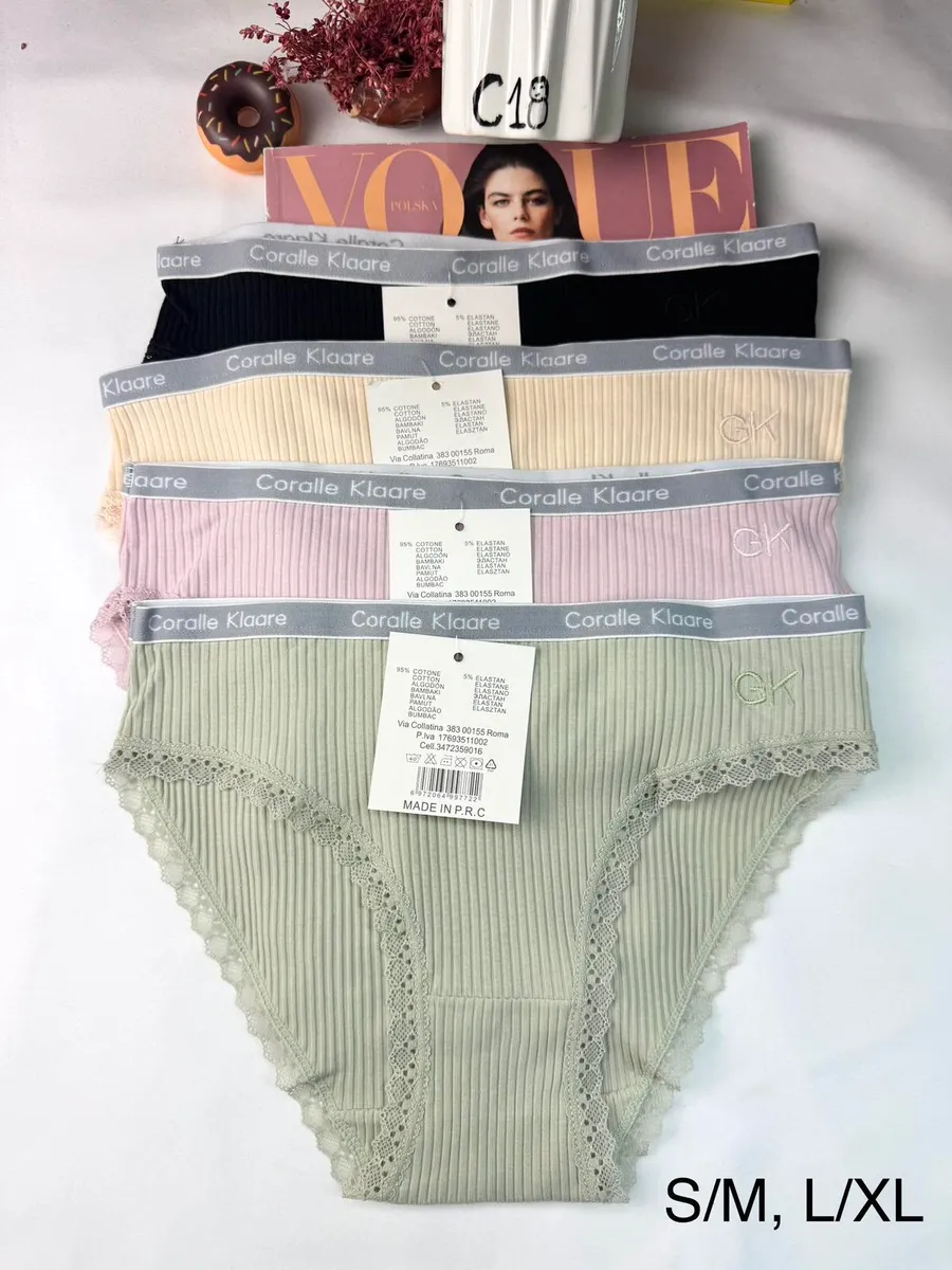 Majtki damskie Coralle Klaare rib szary zielony S/M L/XL