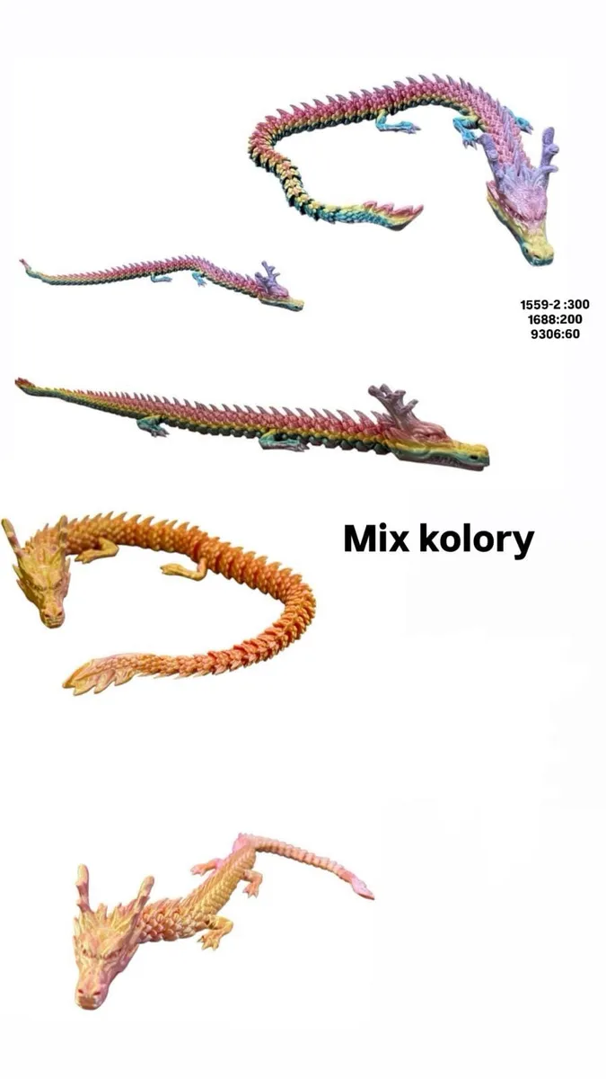 Zabawka 3D Smok Chiński 45cm Mix Kolorów