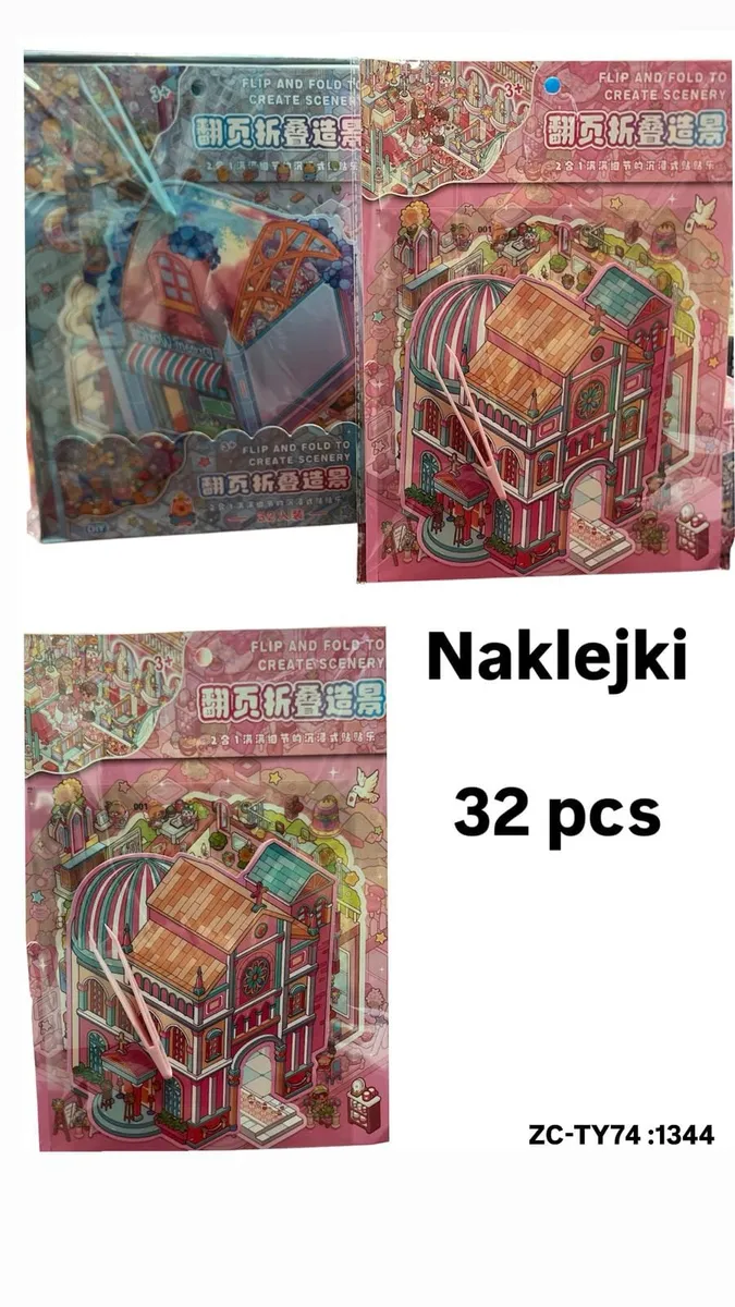 Zestaw naklejek Flip and Fold 3D Scenery 32 szt