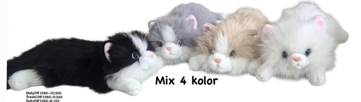 Pluszowa maskotka kotek mix 4 kolory 50cm