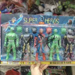 Zestaw figurek Super Bohaterowie 8 szt. zielono-czerwony