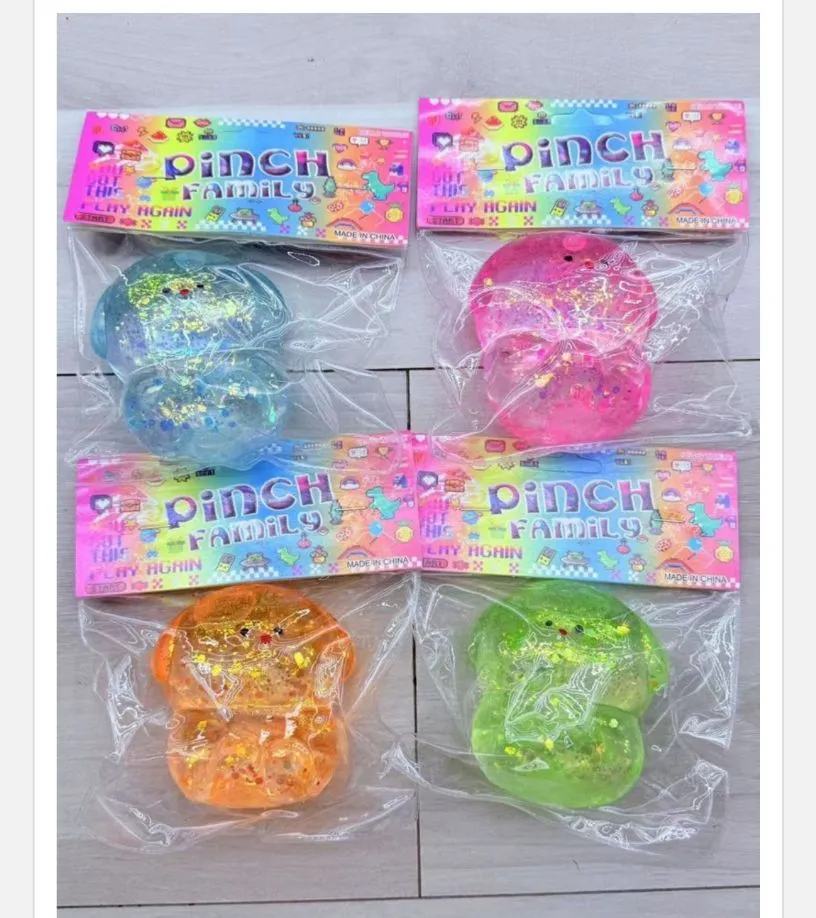 Gniotki Pinch Family Pop It Żelowe z Glitterem Kolorowe