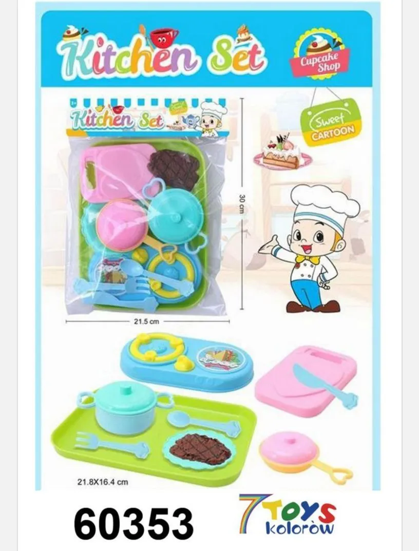 Zestaw Zabawkowy Kitchen Set Kolorowy 21.8x16.4cm