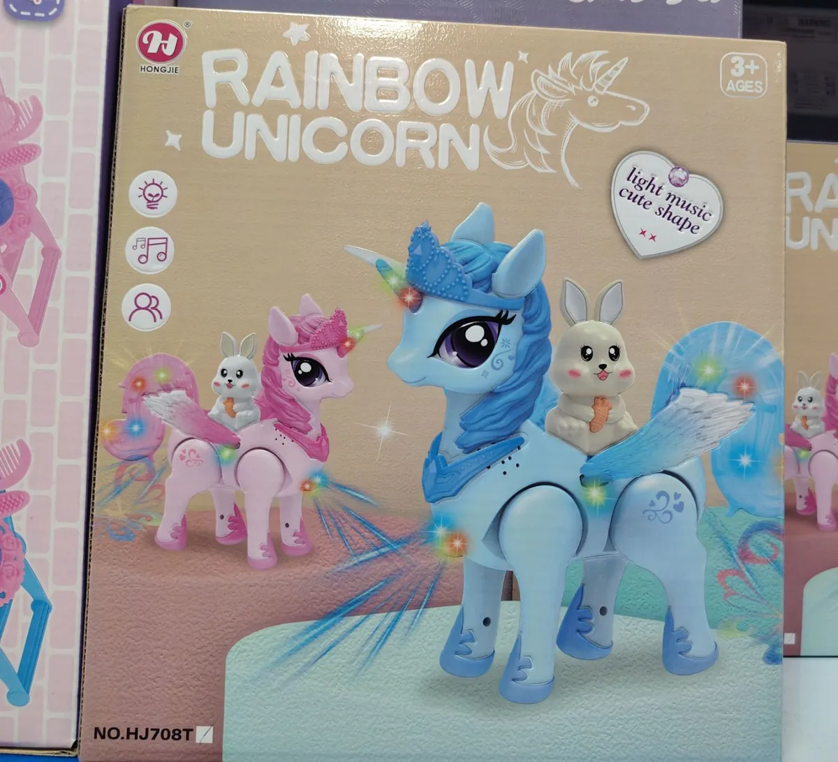 Zabawka Rainbow Unicorn Hongjie Światło Muzyka 3+