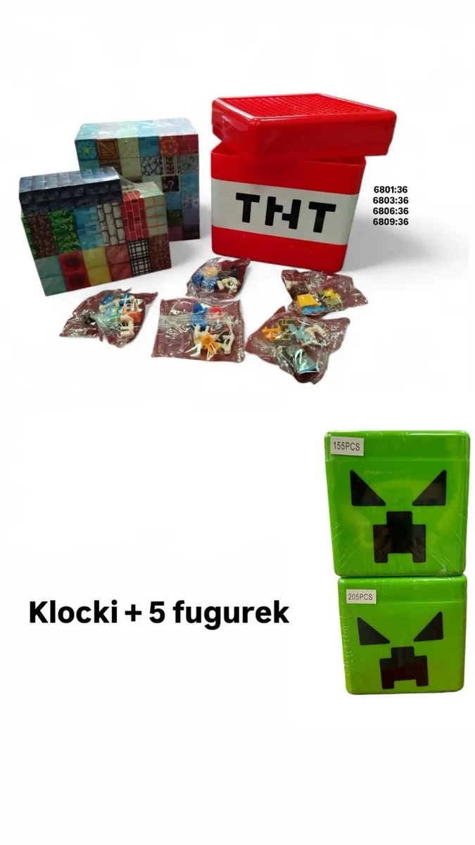 Klocki Minecraft 205PCS z 5 figurkami