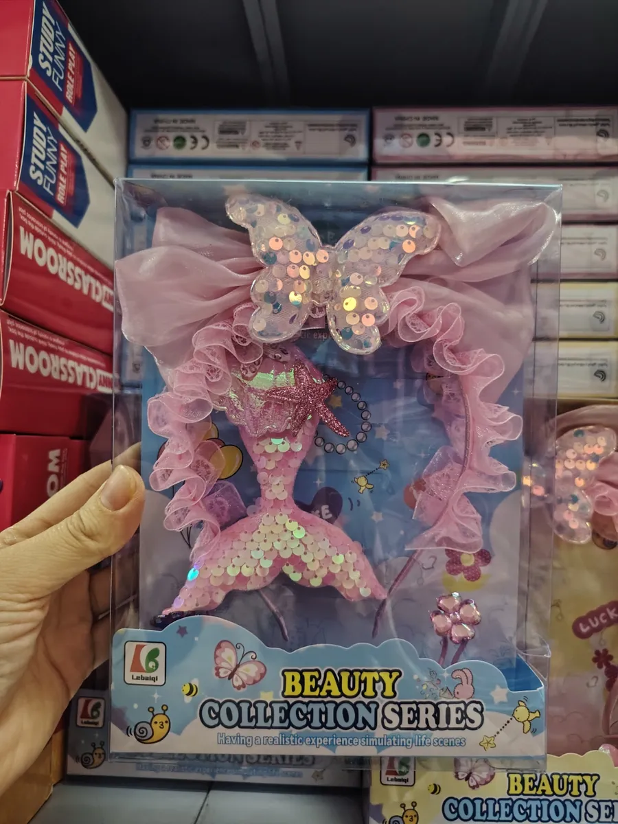 Zestaw Beauty Series Labigi Różowa Syrenka Tiara Kokarda