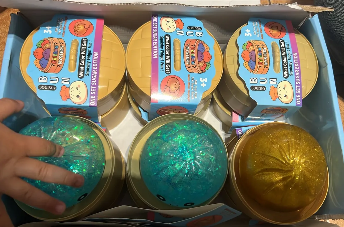 Bun Squishy Sugar Mystery Rainbow Color Fidget Set 3+