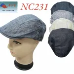 Czapki N&C Mix Denimowe Flat Cap Szary Granatowy Biały