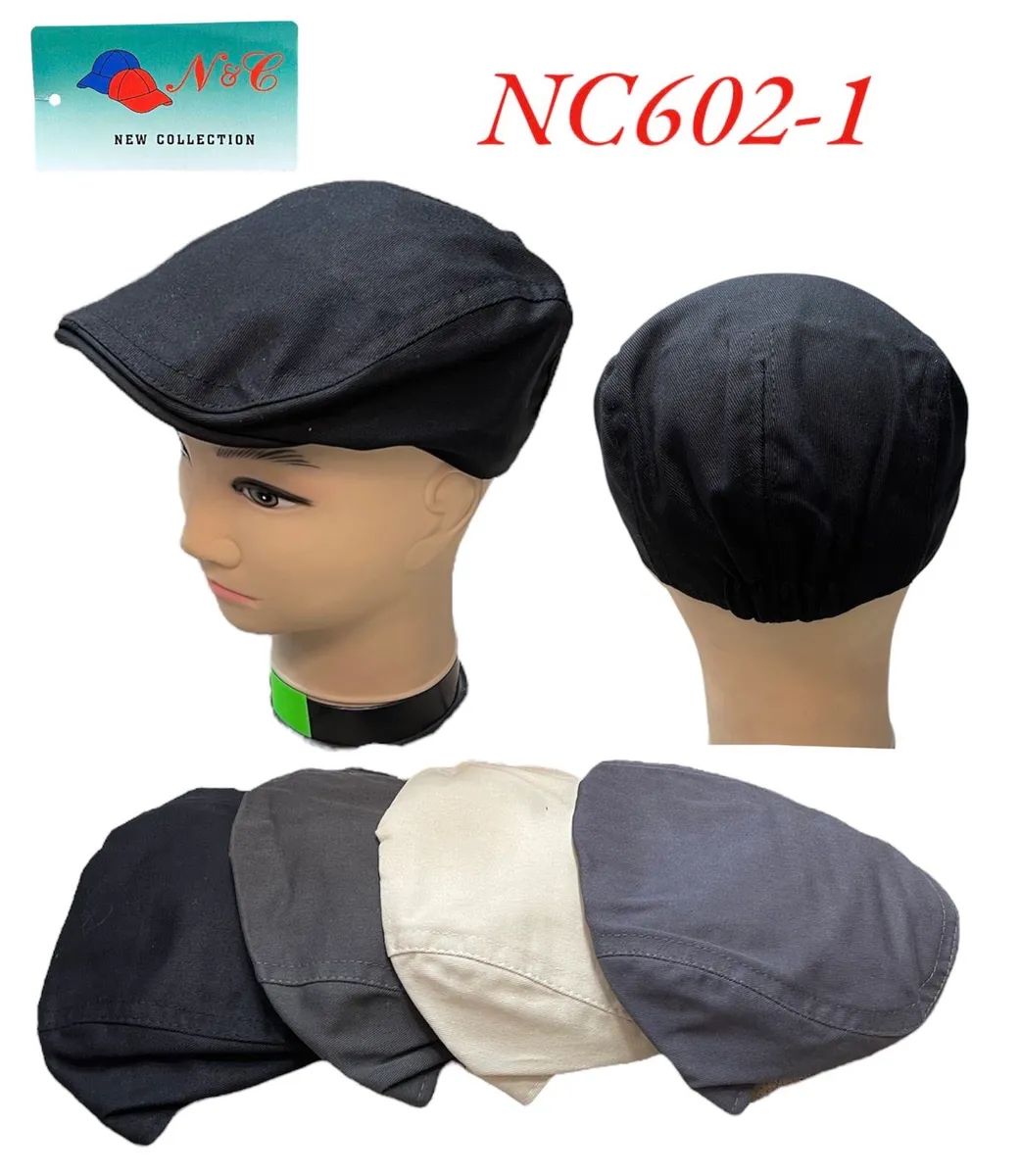 Czapki Newsboy Mix Czarna Szara Beżowa Bawełniane