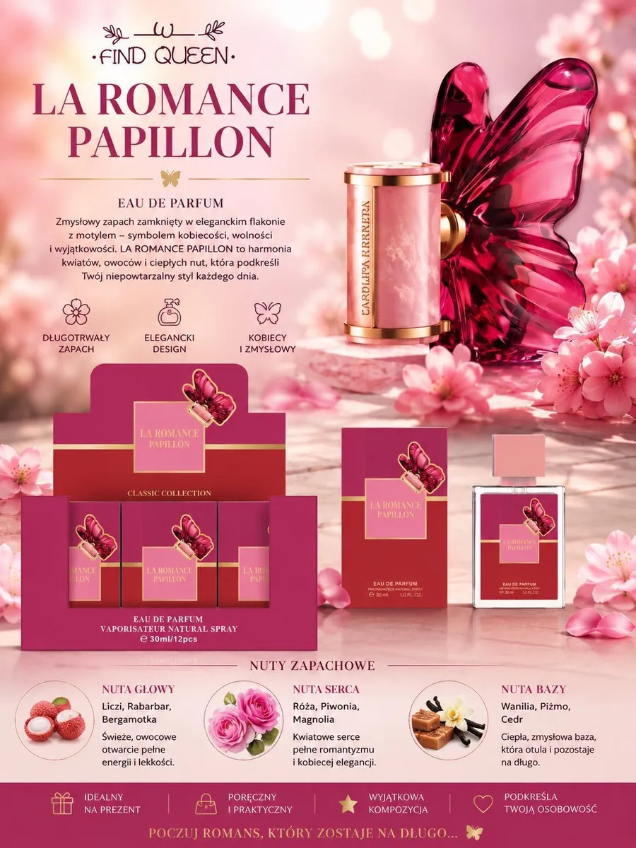 Perfumy La Romance Papillon Find Queen 30ml Czerwony Motyl
