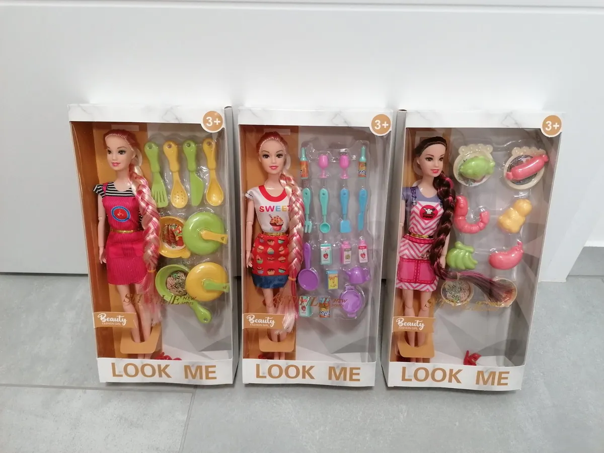 Lalki Beauty Look Me 3+ z akcesoriami kuchennymi zestaw 3 szt.