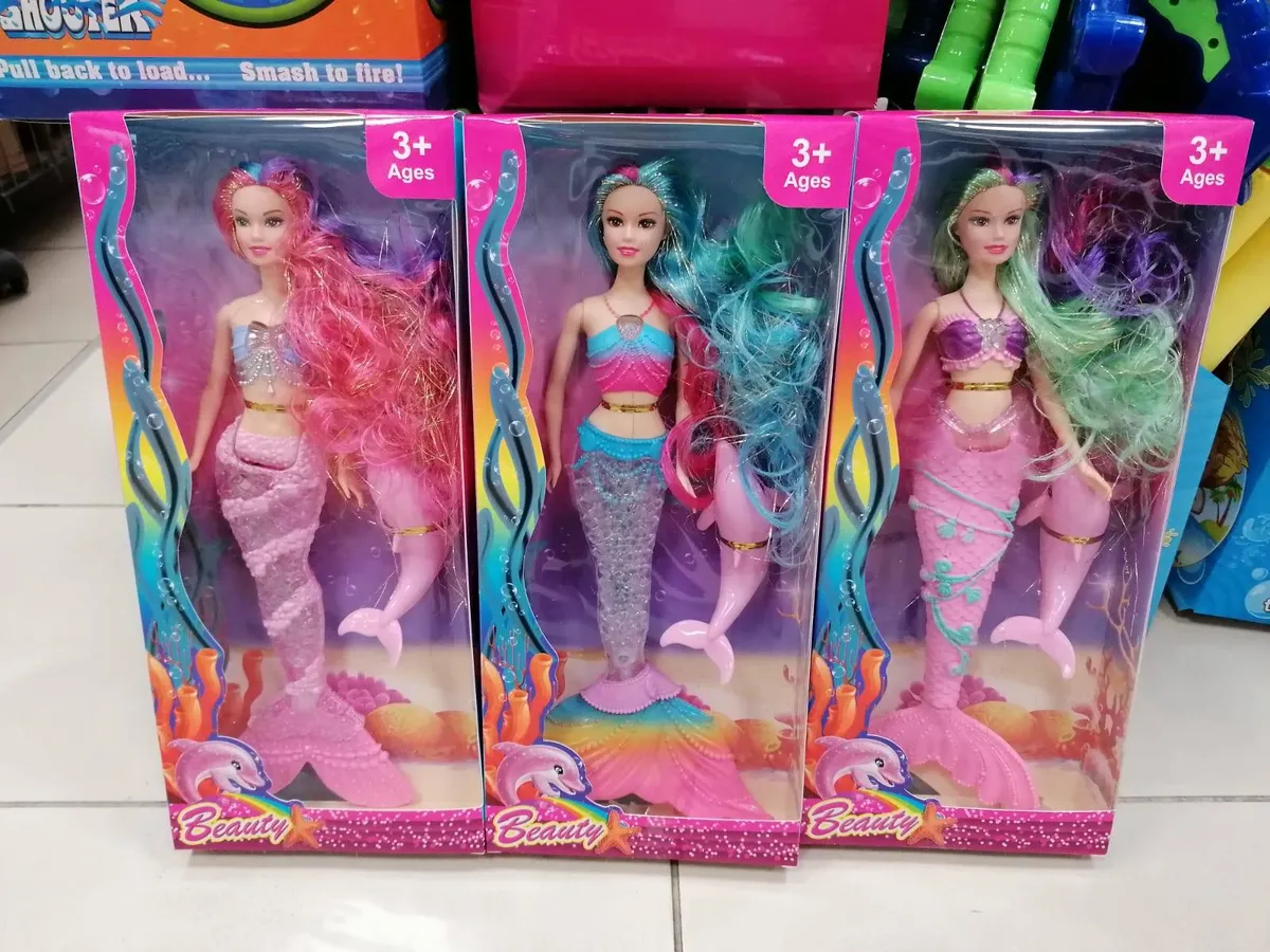 Lalki Syrenki Beauty Różowa Turkusowa Fioletowa 3+