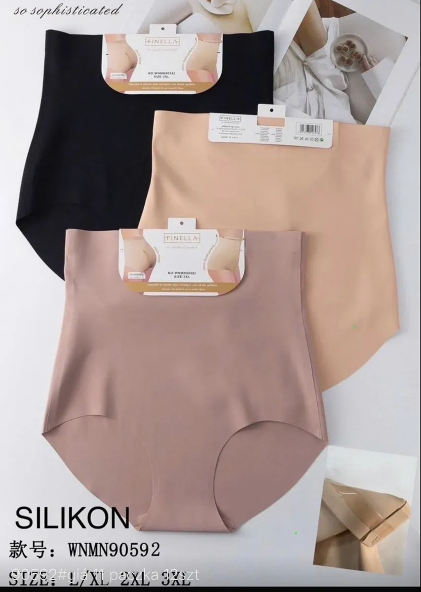 Finella Silikonowe Majtki Bezszwowe Beż XL-3XL