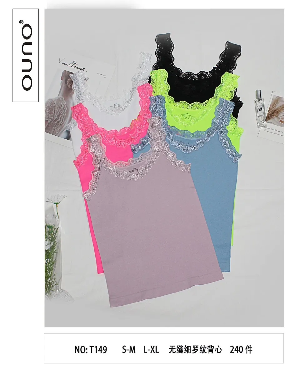Ouno Vulture Topki z Koronką S-M L-XL T149