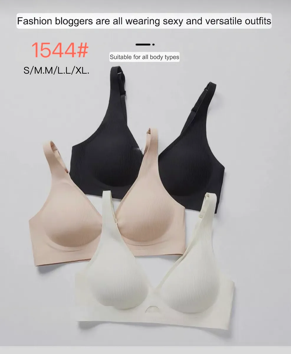 Bezszwowy Bralette Beżowy/Czarny/Biały S-XXL