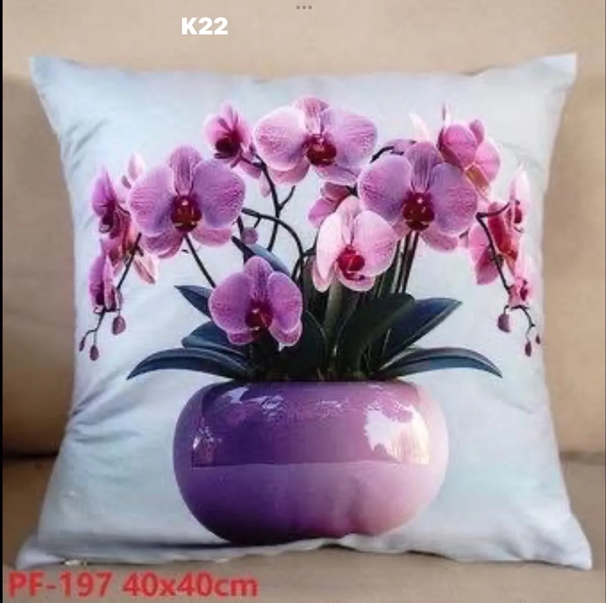 Poszewki dwustronne wielkanocne orchidea fioletowa 45x45cm