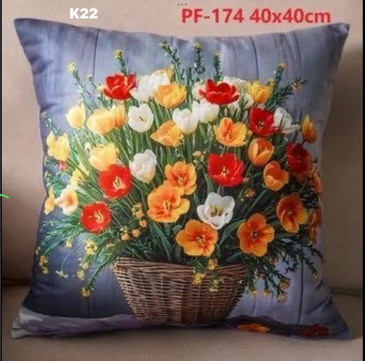 Poszewki dwustronne wielkanocne tulipany 45x45cm