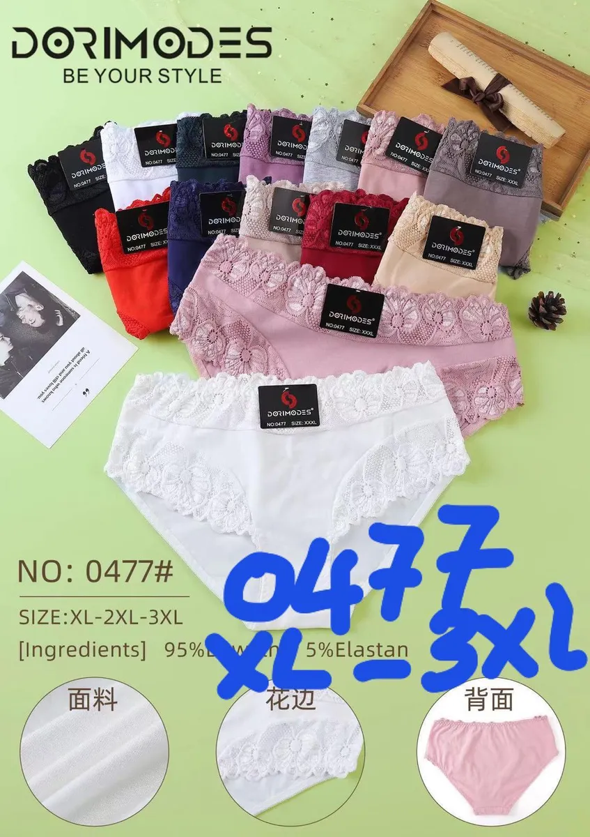 Dorimodes Majtki Damskie Koronkowe XL-3XL 95% Poliester 5% Elastan