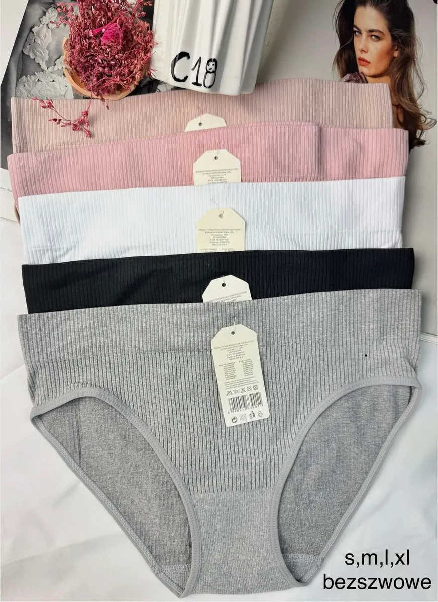 Bielizna damska majtki prążkowane S-XXL 6 kolorów