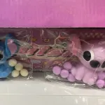 Maskotki Stitch Lilo granatowy i różowy z pomponami