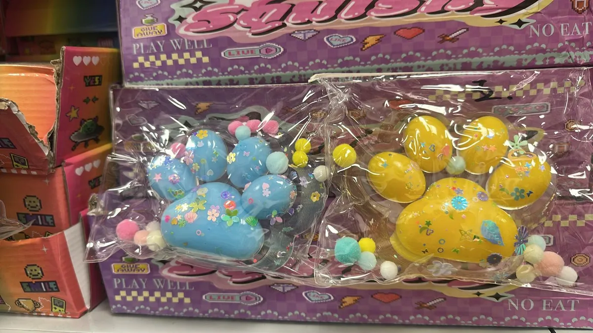 Gniotki Antystresowe Łapa Slime Niebiesko-Żółta