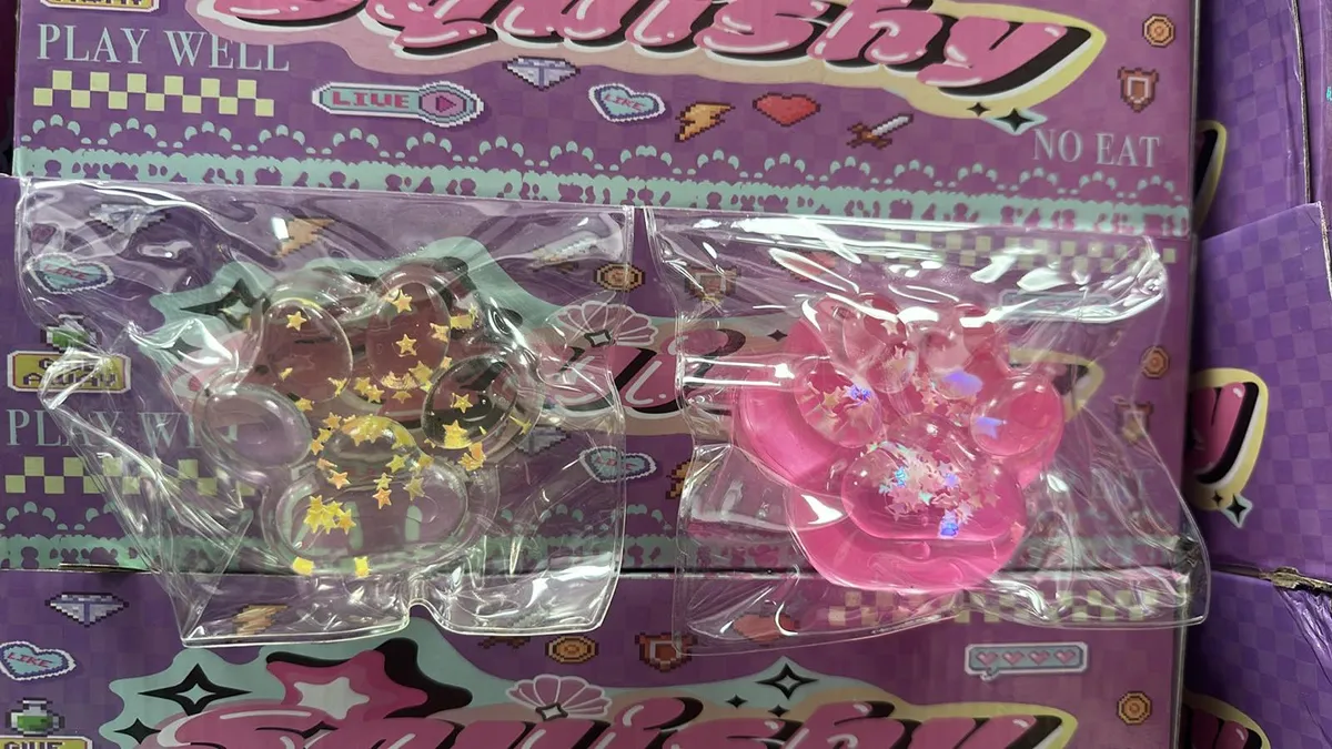 Gniotki Squishy Łapa z Brokatem Różowy i Złoty