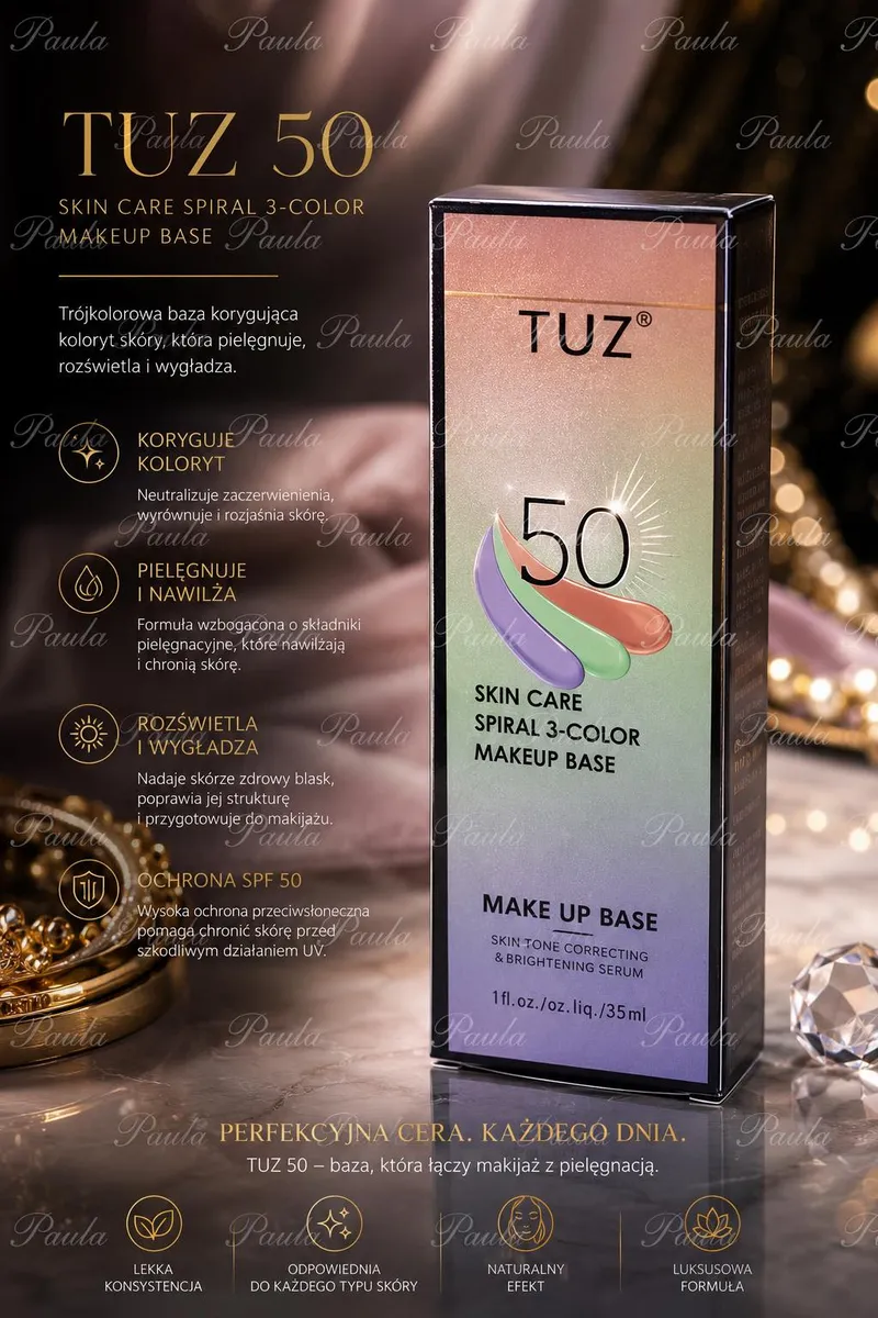 TUZ 50 Paula Trójkolorowa Baza pod Makijaż SPF 50 35ml