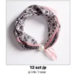 Chusta damska paisley pink/rose 100% poliester perłowa