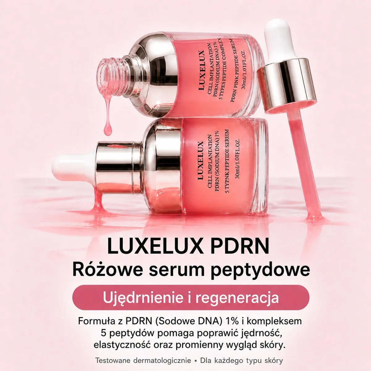 LUXELUX PDRN Pink Peptide Serum Różowe 30ml