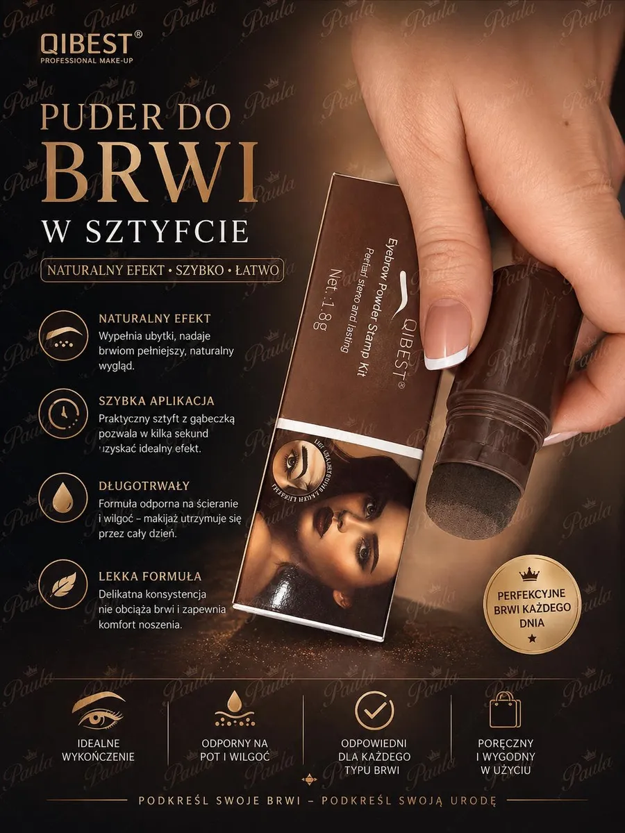 Puder do brwi w sztyfcie Paula Qibest 1,8g