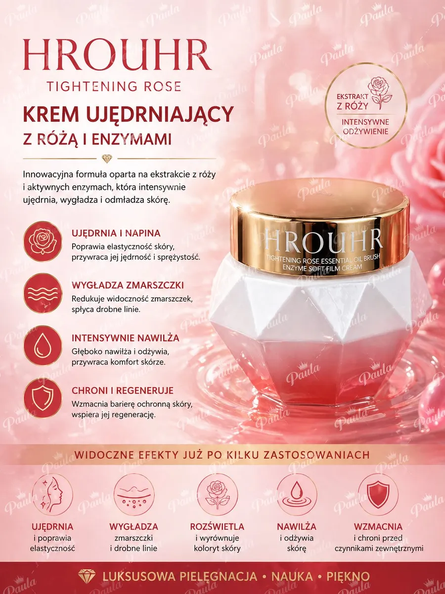 HROUHR Tightening Rose Krem ujędrniający z różą i enzymami